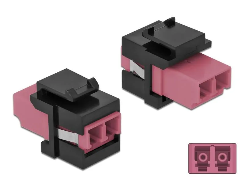 Delock Keystone-Modul LC Buchse zu LC Buchse Violett / Schwarz Delock Keystone-Modul LC Buchse zu LC Buchse Violett / Schwarz