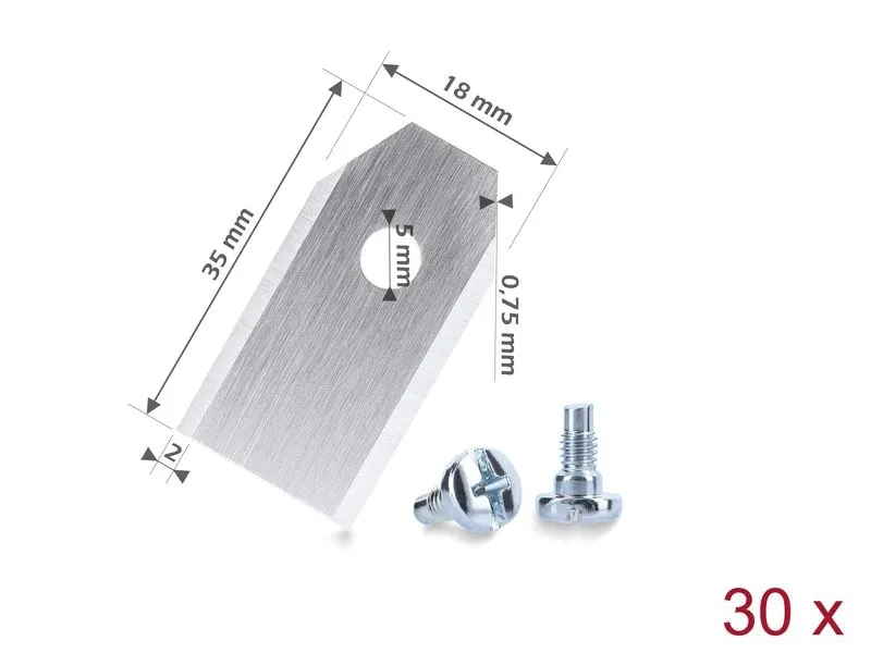 Delock Mähroboter Ersatzmesser 0.75 mm 30 Stück Delock Mähroboter Ersatzmesser 0.75 mm 30 Stück