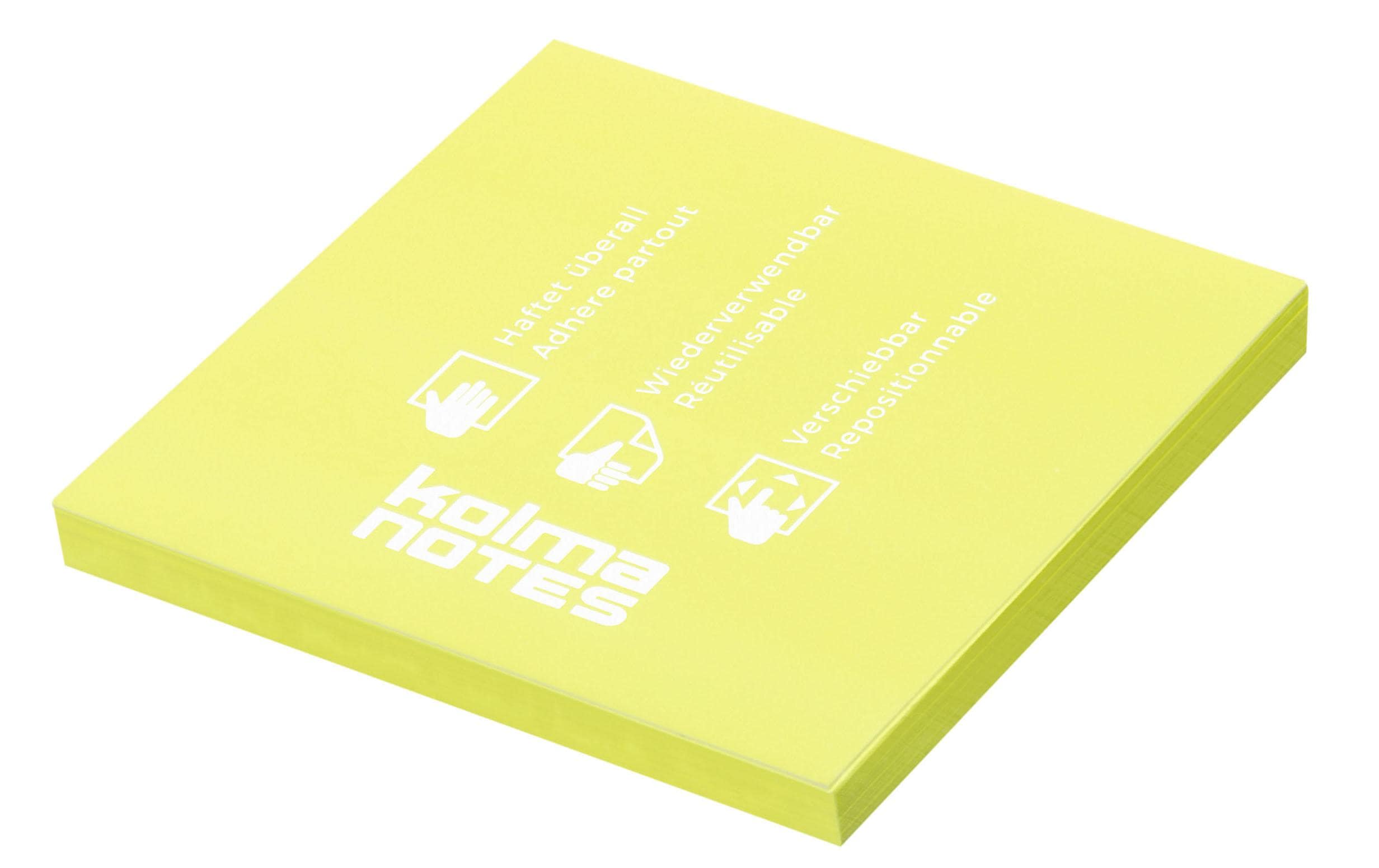 Kolma Notizzettel NOTES 76 x 76 mm Gelb, 100 Blatt