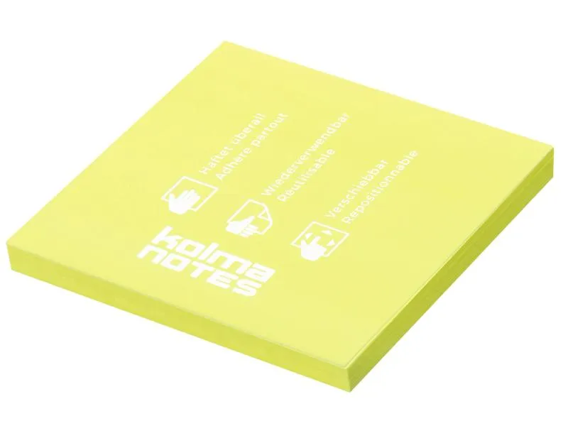Kolma Notizzettel NOTES 76 x 76 mm Gelb, 100 Blatt