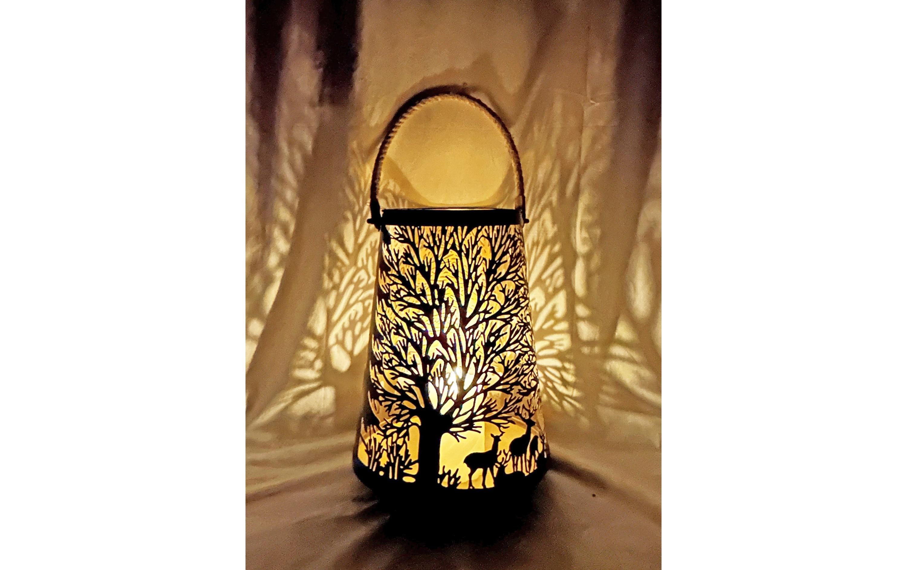 Dameco Laterne Forest 41 cm, Gold/Schwarz