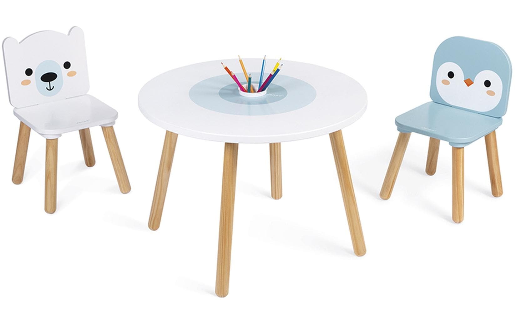 Janod Kindertisch- und Stuhlset Arktis 3-teilig Janod Kindertisch- und Stuhlset Arktis 3-teilig