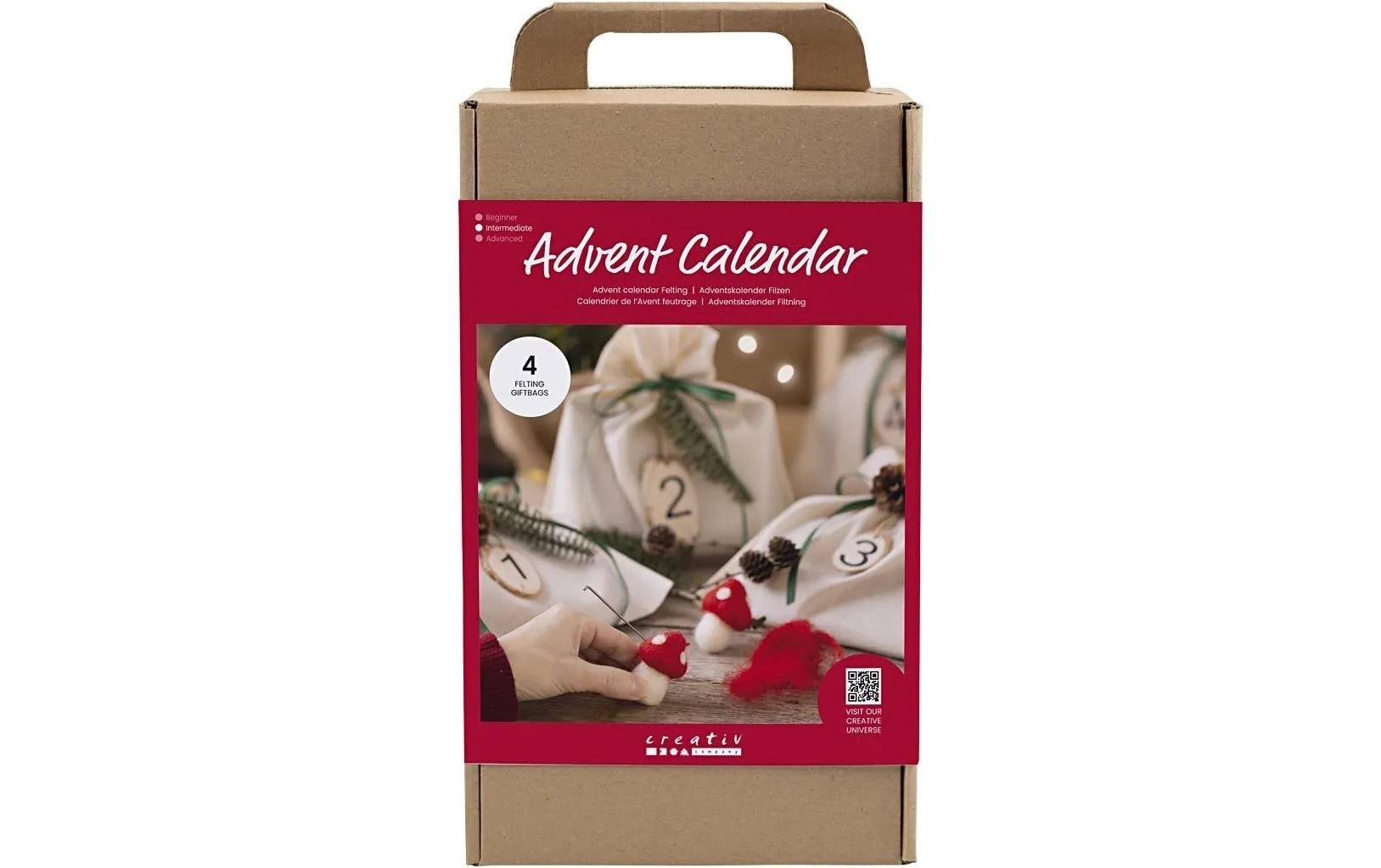 Creativ Company Adventskalender Bastelset Filzen, 4 Stück