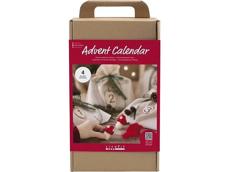 Creativ Company Adventskalender Bastelset Filzen, 4 Stück Creativ Company Adventskalender Bastelset Filzen, 4 Stück