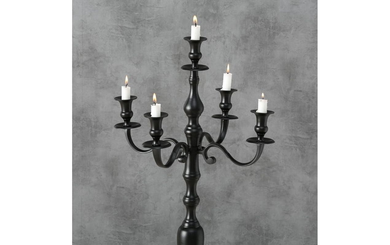 Boltze Kerzenständer Victoria Aluminium, Schwarz
