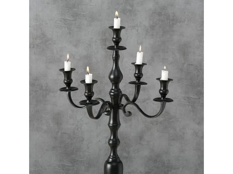 Boltze Kerzenständer Victoria Aluminium, Schwarz