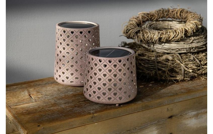 STT Windlicht Solar Antic Mini M Heart Lila