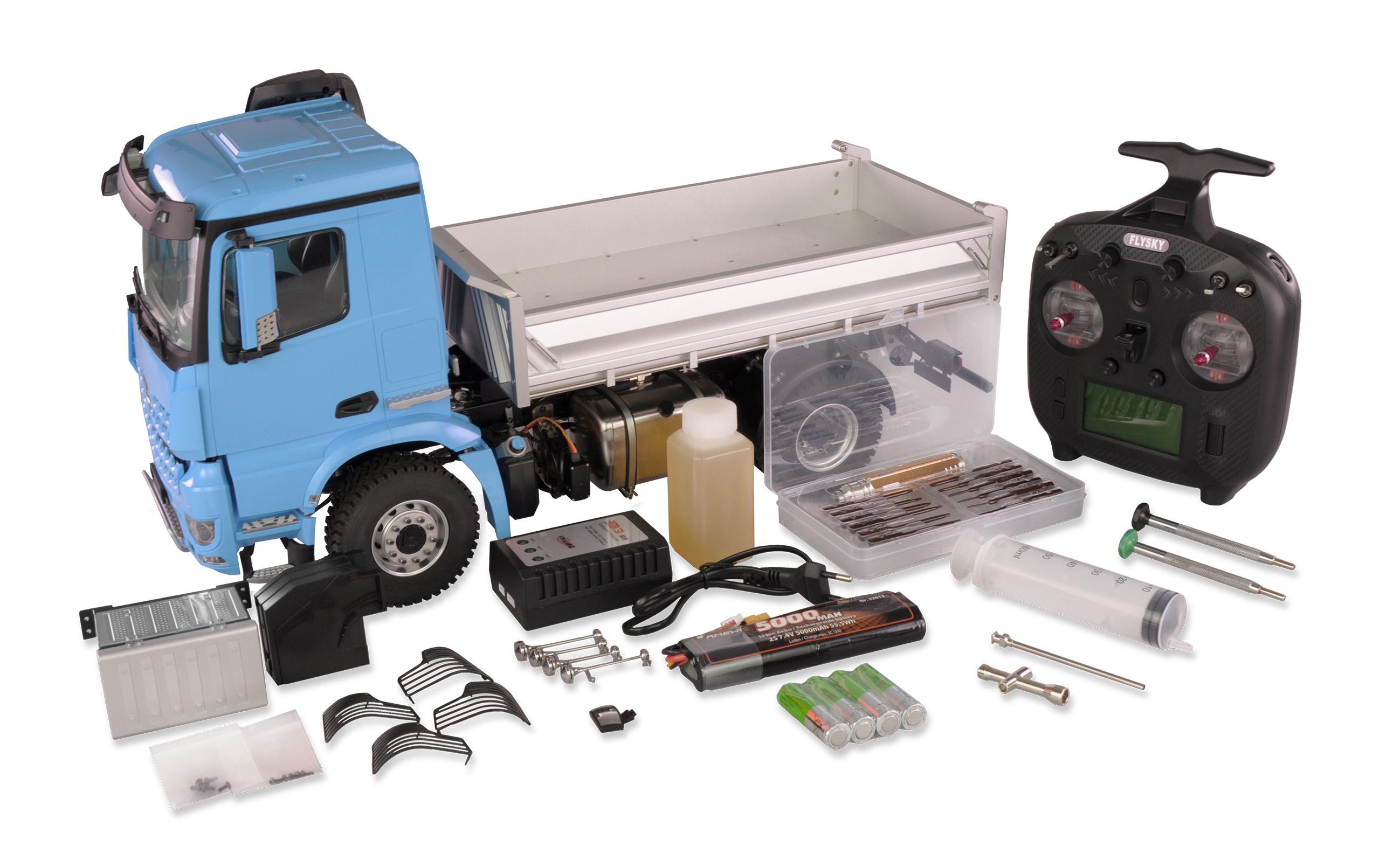 Amewi Muldenkipper Pro Hydraulik, MB Arocs, Blau, 1:14, RTR