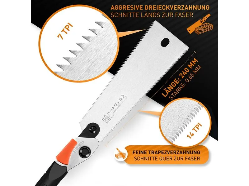 Hardtwerk Sägeblatt für Japansäge Hanzo 240 mm
