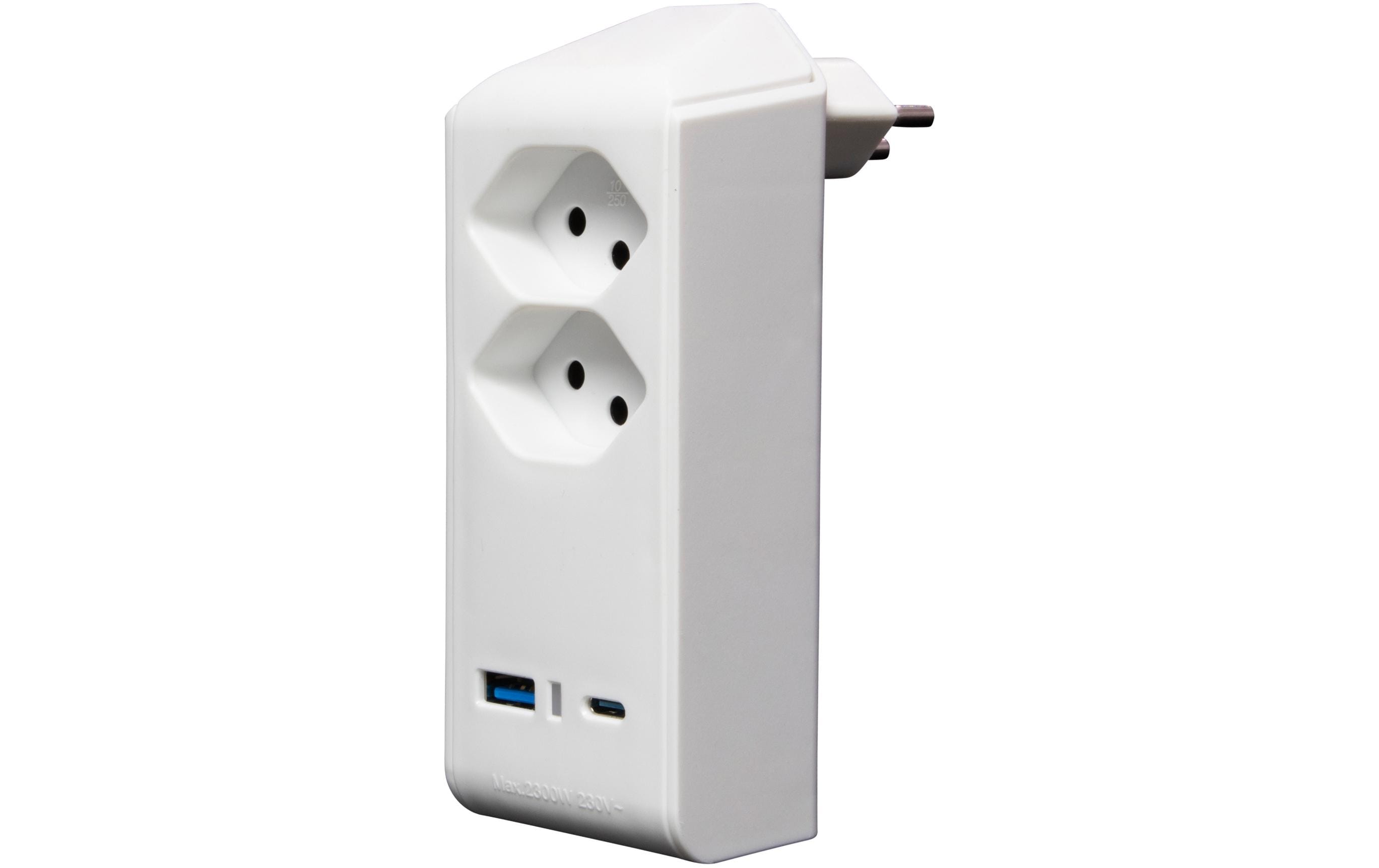 Brennenstuhl Abzweigstecker 2 x T13, 1 x USB A, 1 x USB C, 300° drehbar Brennenstuhl Abzweigstecker 2 x T13, 1 x USB A, 1 x USB C, 300° drehbar