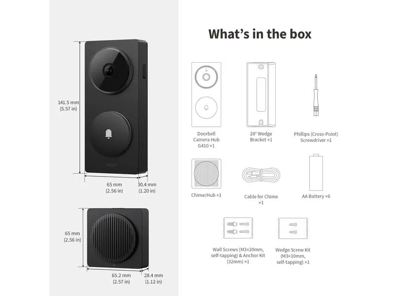 Aqara Türklingel-Kamera-Hub G410 Schwarz 1 Stück Aqara Türklingel-Kamera-Hub G410 Schwarz 1 Stück