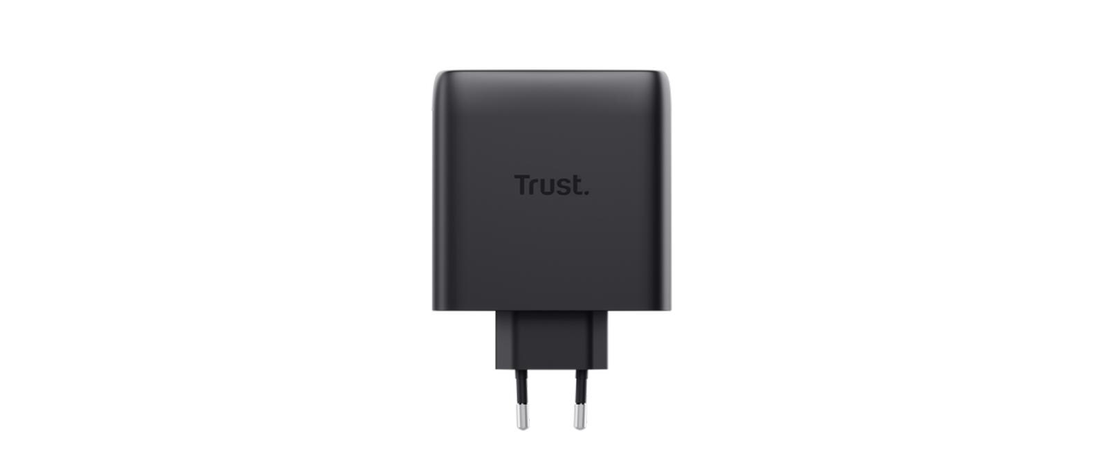 Trust Maxo USB-C-GaN-Ladegerät 100 W mit 2 Anschlüssen Schwarz