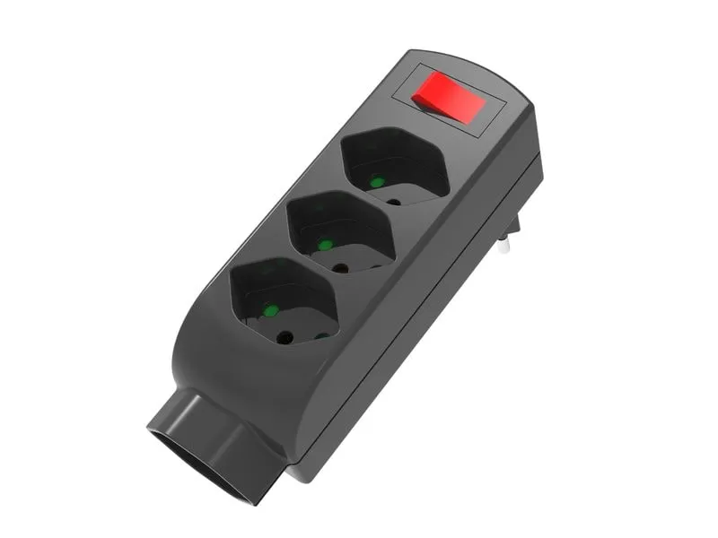 Schönenberger Abzweigstecker 4xT13 mit Schalter 4 Schönenberger Abzweigstecker 4xT13 mit Schalter 4