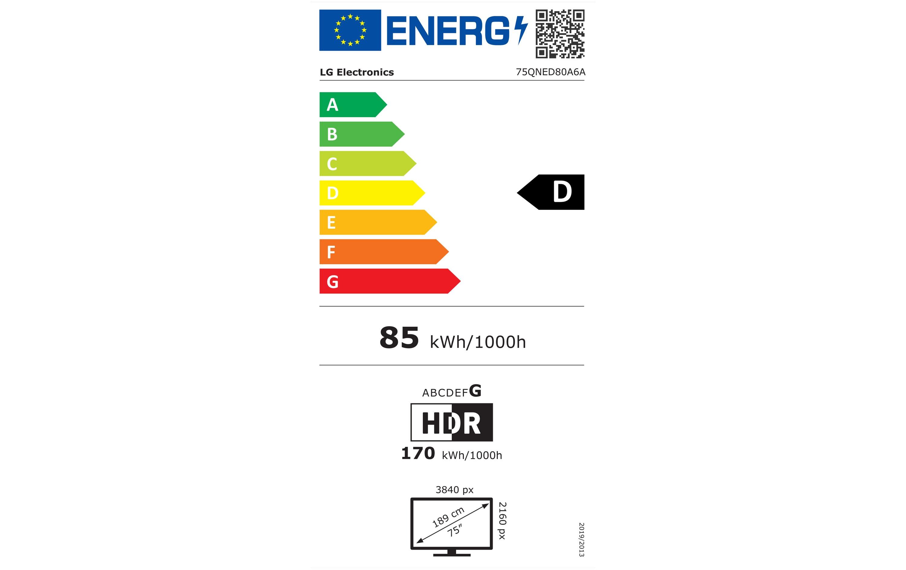 LG TV 75QNED80A6A 75, 3840 x 2160 (Ultra HD 4K), QNED