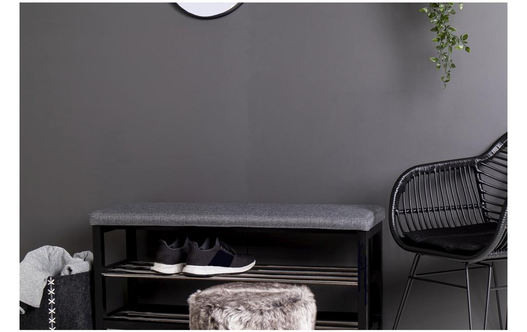 House Nordic Sitzbank Padova 100 x 50 cm, Grau/Schwarz