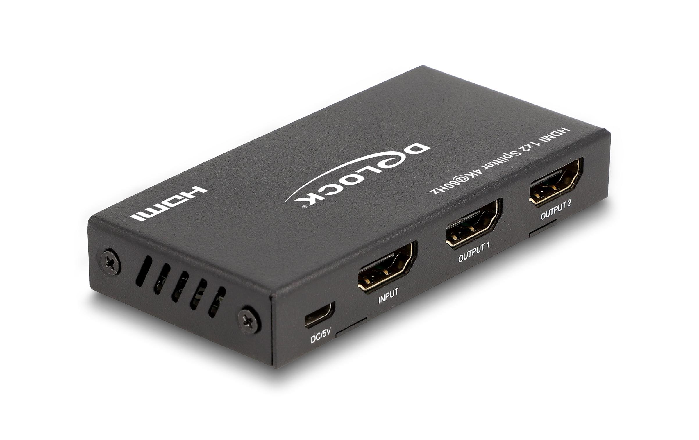Delock 2-Port Signalsplitter HDMI-HDMI 4K/60 Hz