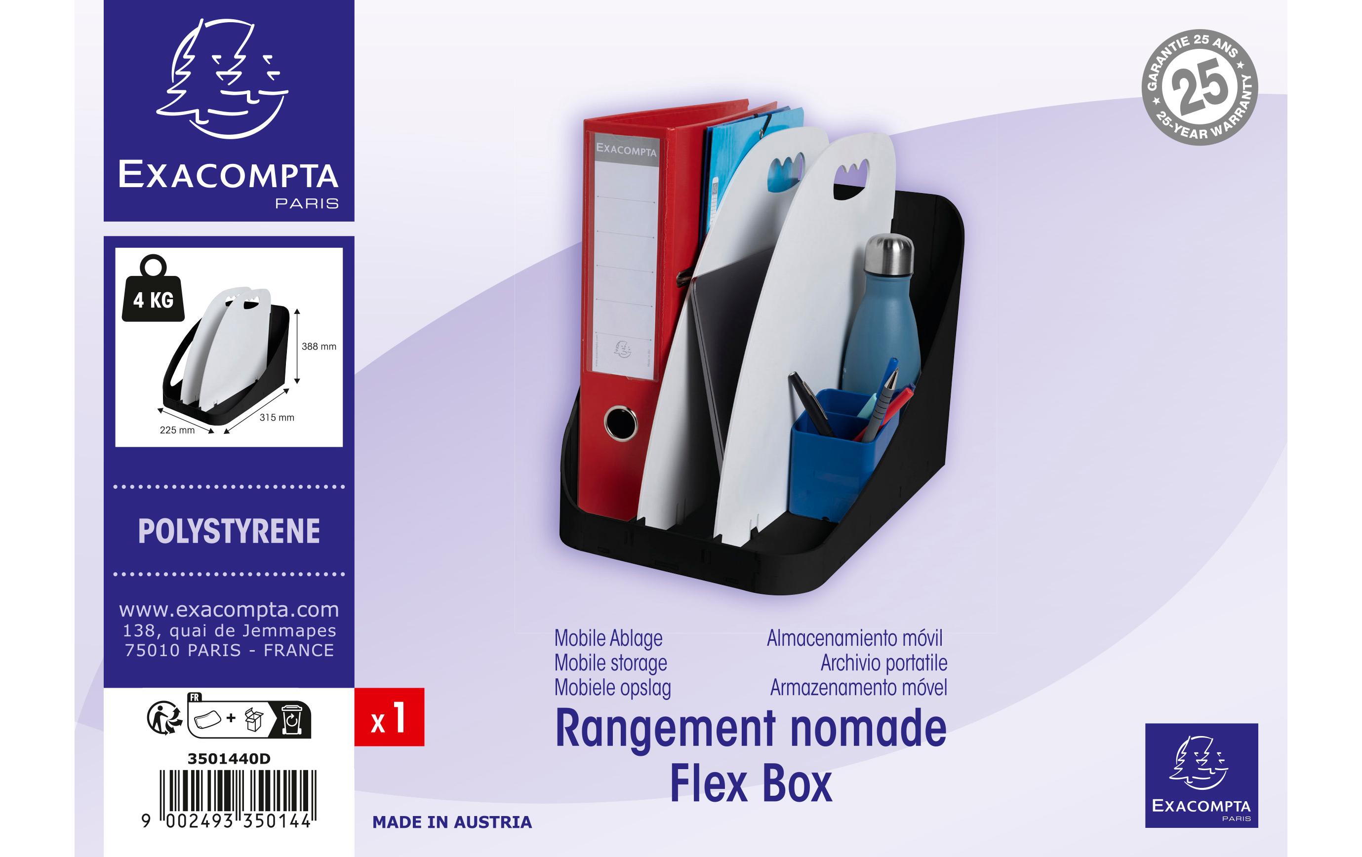 Exacompta Ablagekorb Office Flex Box Schwarz / Hellgrau Exacompta Ablagekorb Office Flex Box Schwarz / Hellgrau