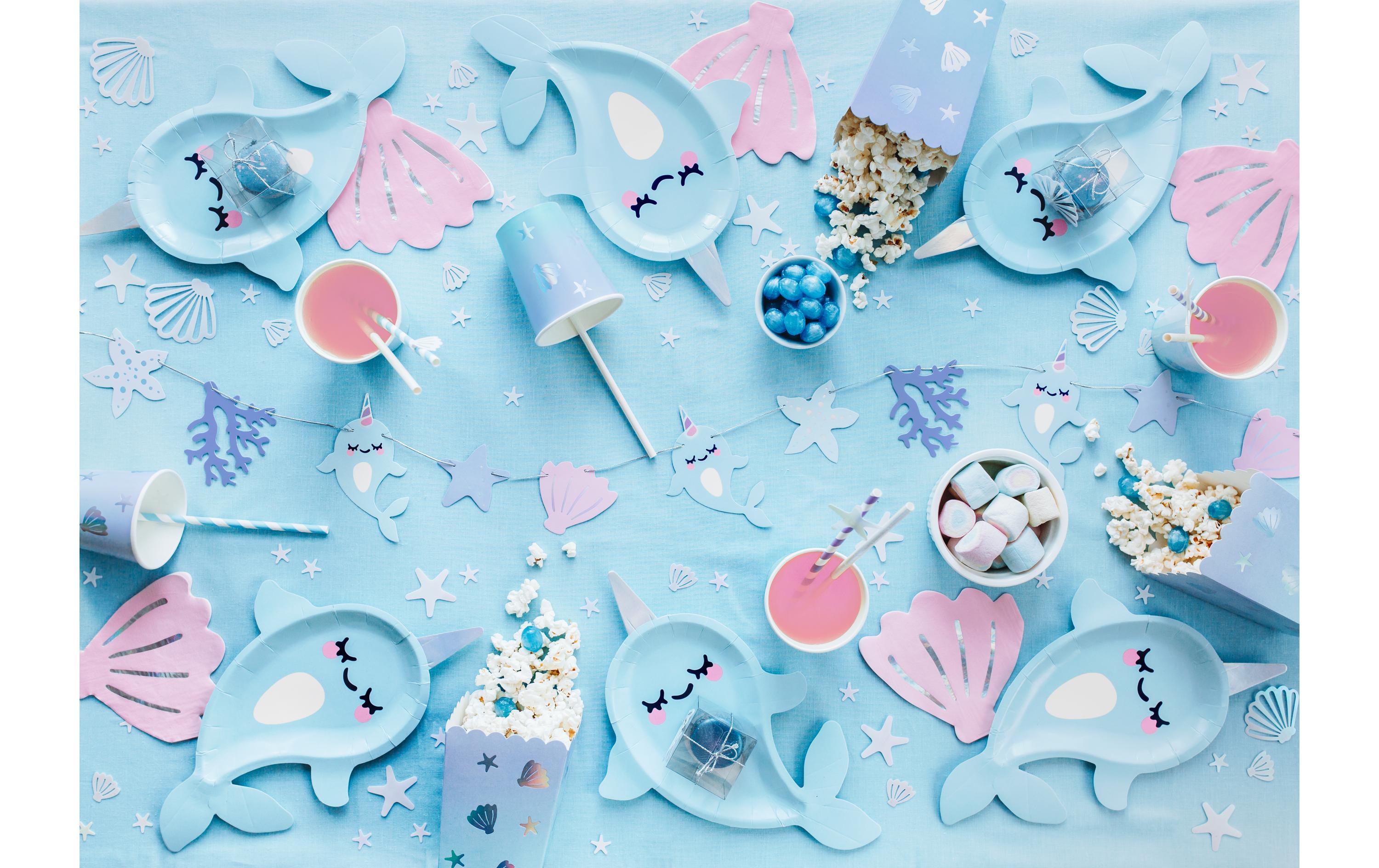 Partydeco Einwegteller Narwal 6 Stück