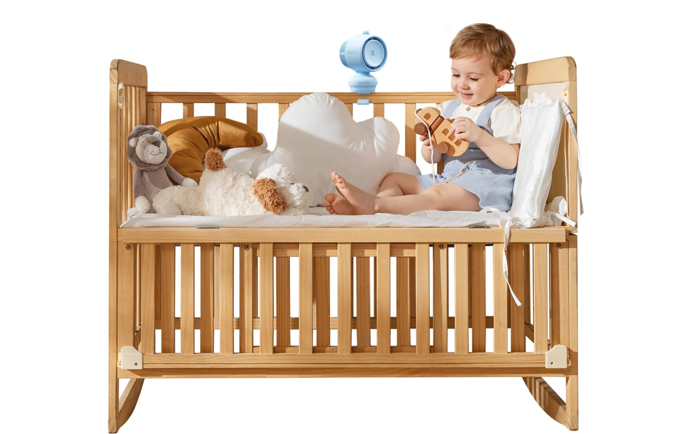 Jisulife Kinderwagen Ventilator Fan 3 Blau