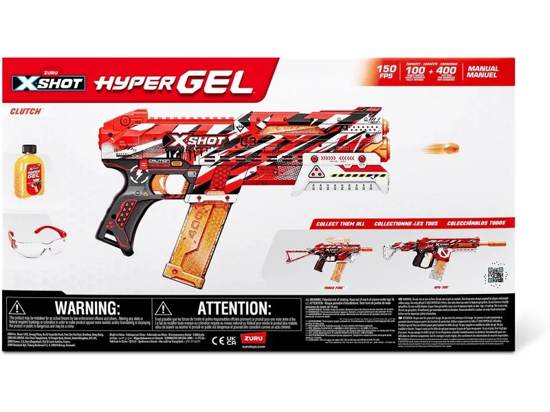 X-Shot Hyper Gel Clutch Blaster mit Gel-Kugeln – EN71 Series 1