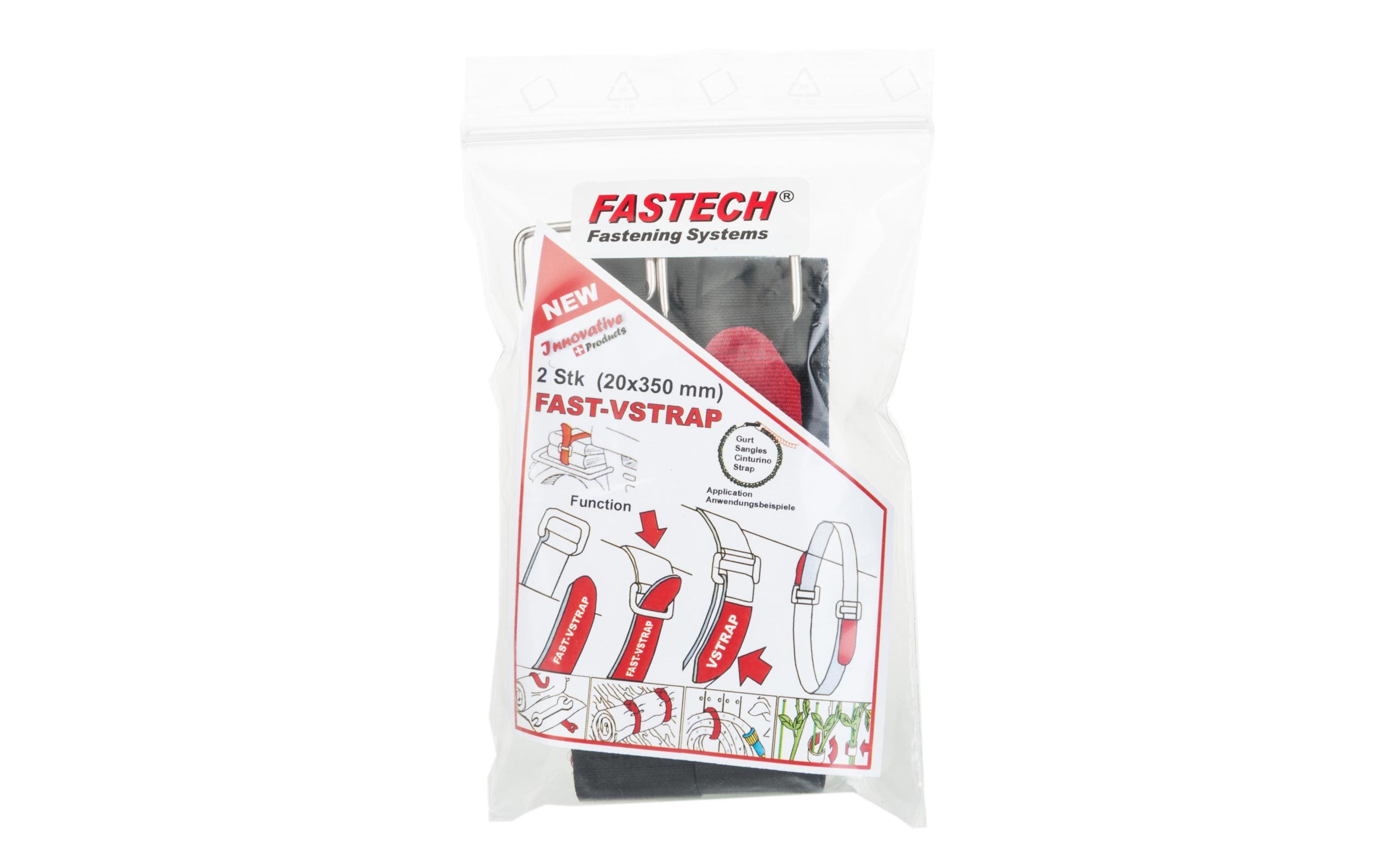FASTECH Schlaufenband FAST-VSTRAP 20 x 350 mm, Schwarz/Rot
