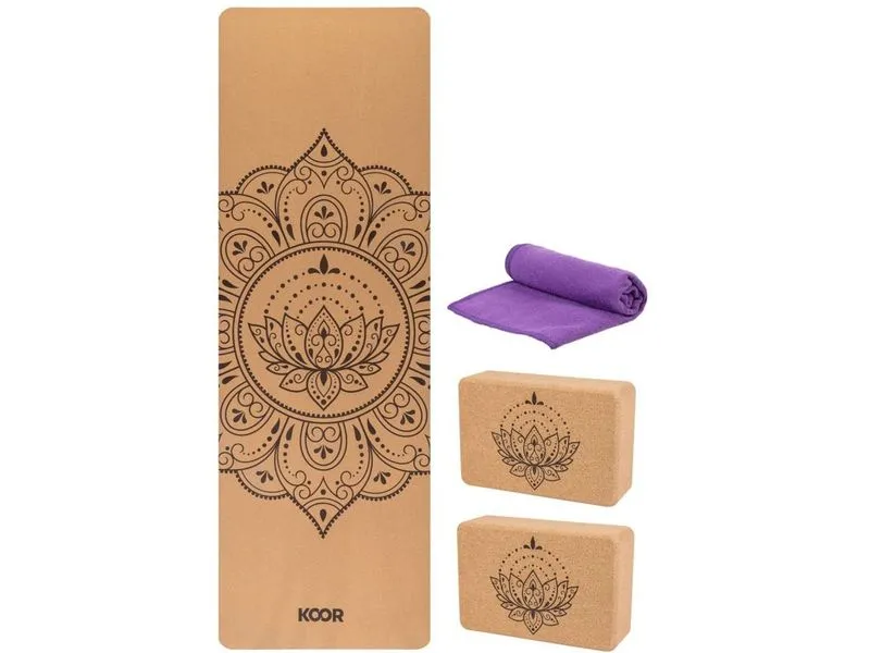 KOOR Yoga-Set 4-teilig, Kork KOOR Yoga-Set 4-teilig, Kork