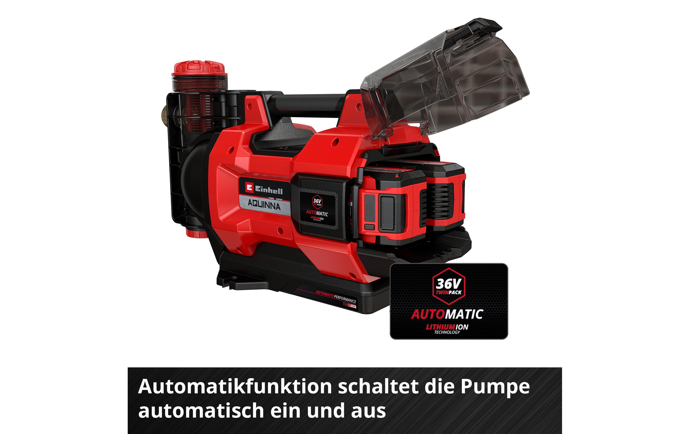 Einhell Akku-Gartenpumpe AQUINNA 36/38 F LED AUTOMATIC