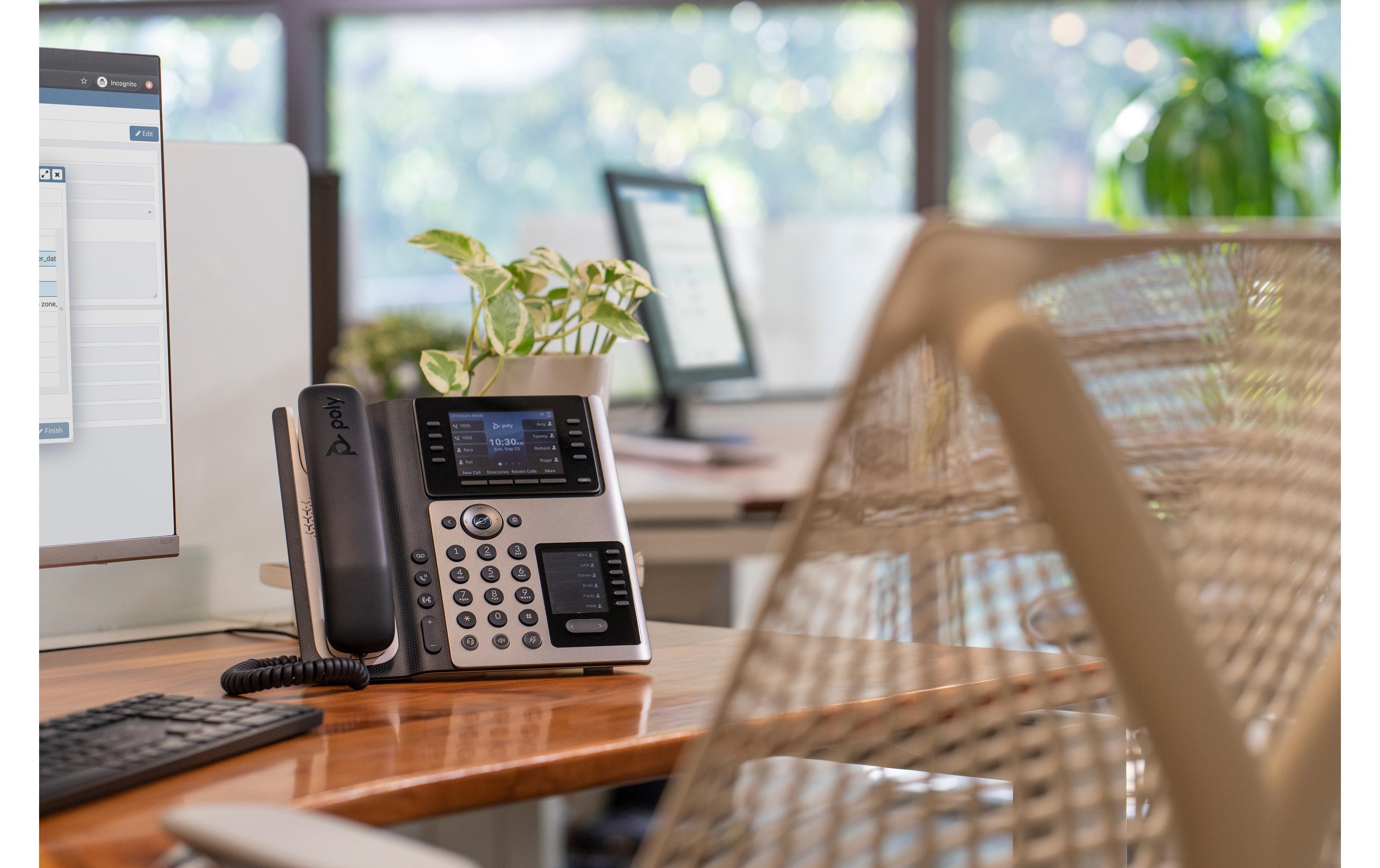 Poly Tischtelefon Edge E450 Grau/Schwarz/Weiss