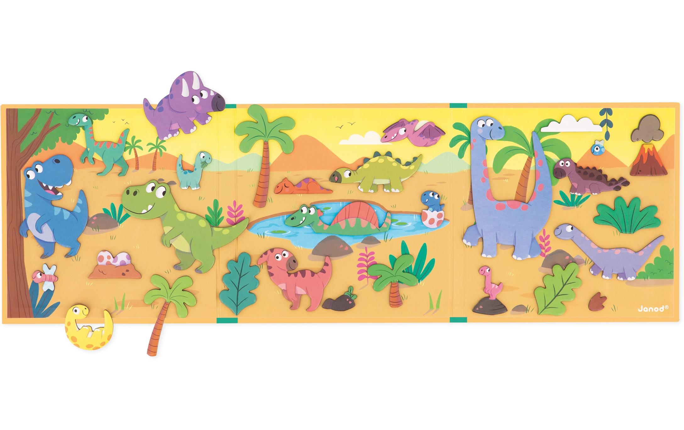 Janod Beschäftigungsspielzeug Magnetistories Dinosaurier