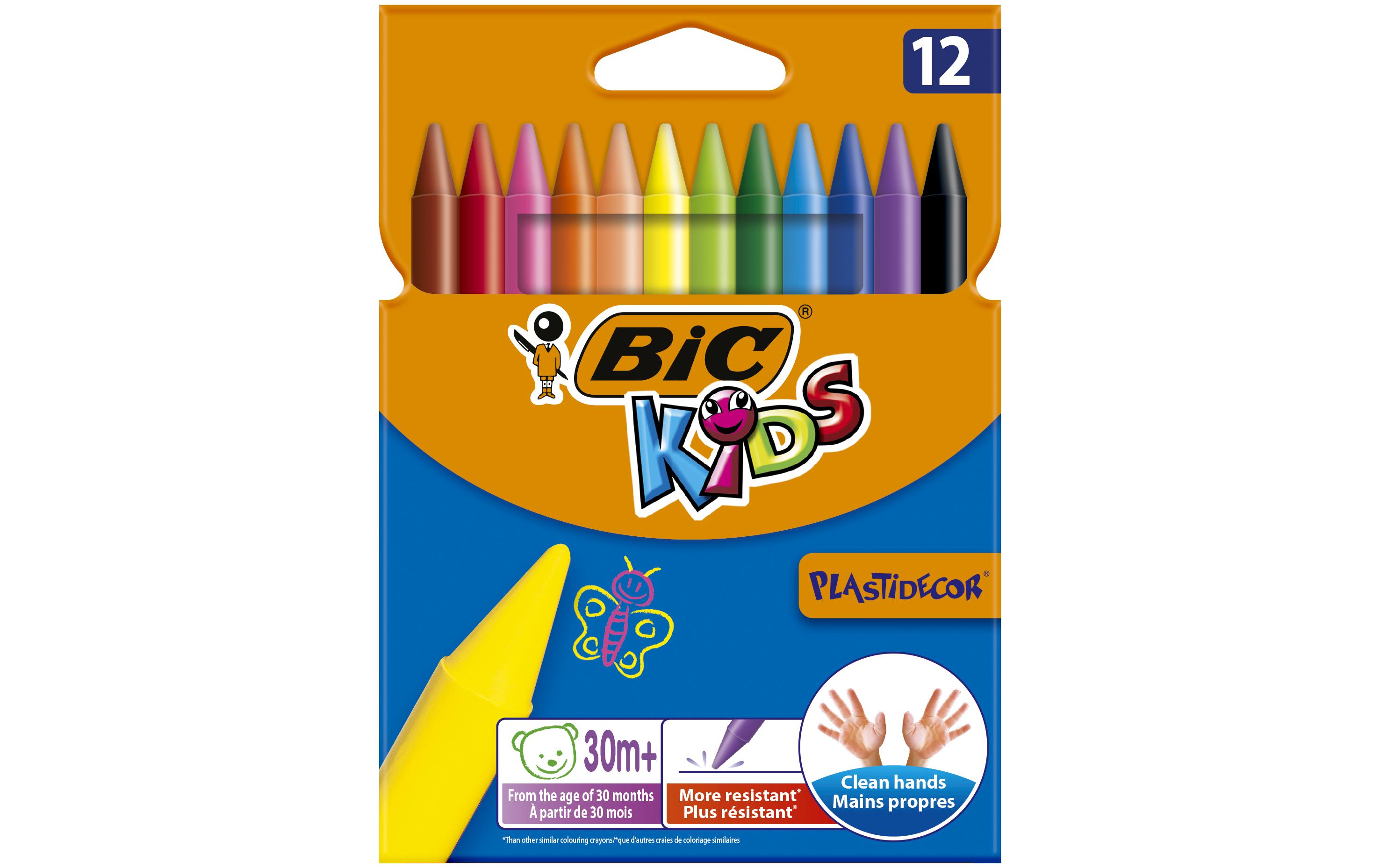 BIC Wachsmalstifte Plastidecor 12 Stück