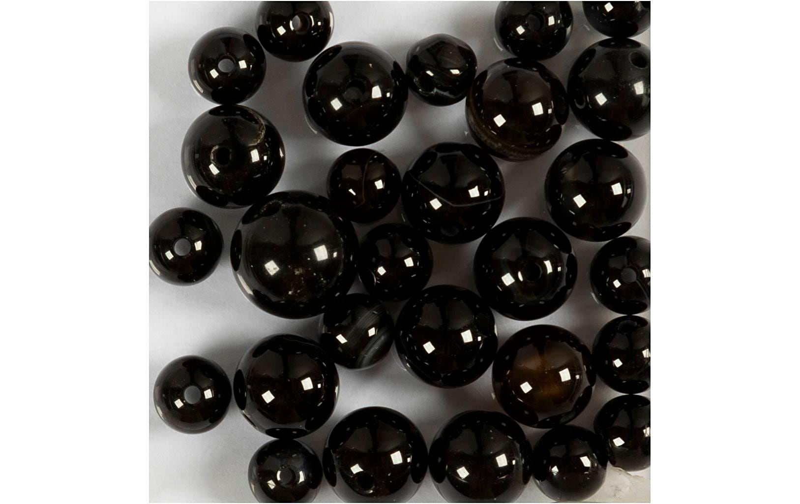 Creativ Company Perlen-Set Achatstein Schwarz, 6-10 mm