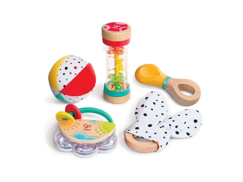 Hape Musikspielzeug 5-in-1-Baby-Sensorik-Set 5-tlg Hape Musikspielzeug 5-in-1-Baby-Sensorik-Set 5-tlg