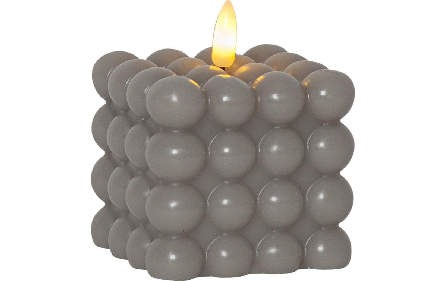 Star Trading LED-Kerze Flamme Dot, 7.5 x 7.5 x 9.5 cm, Grau