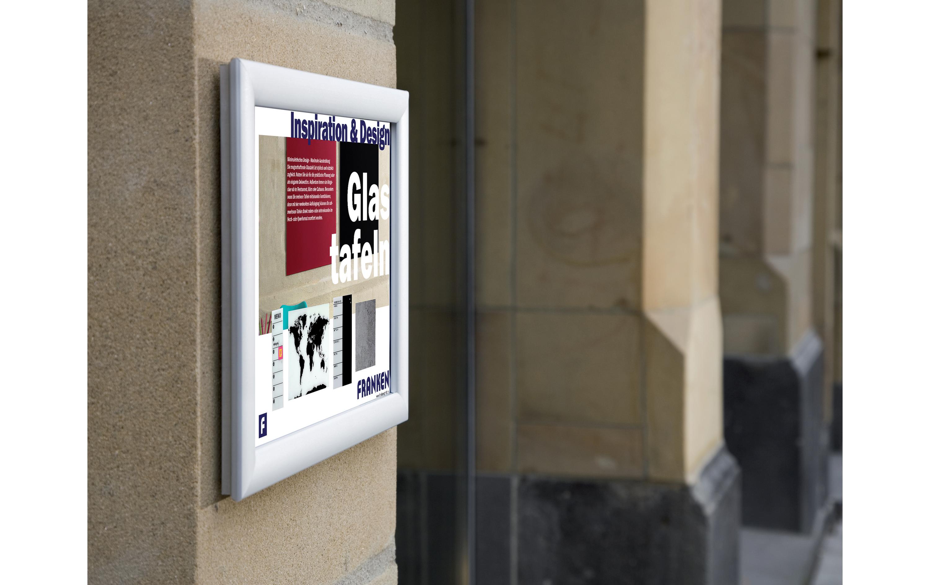 Franken Präsentationsrahmen Outdoor 25 mm, A4 Silber