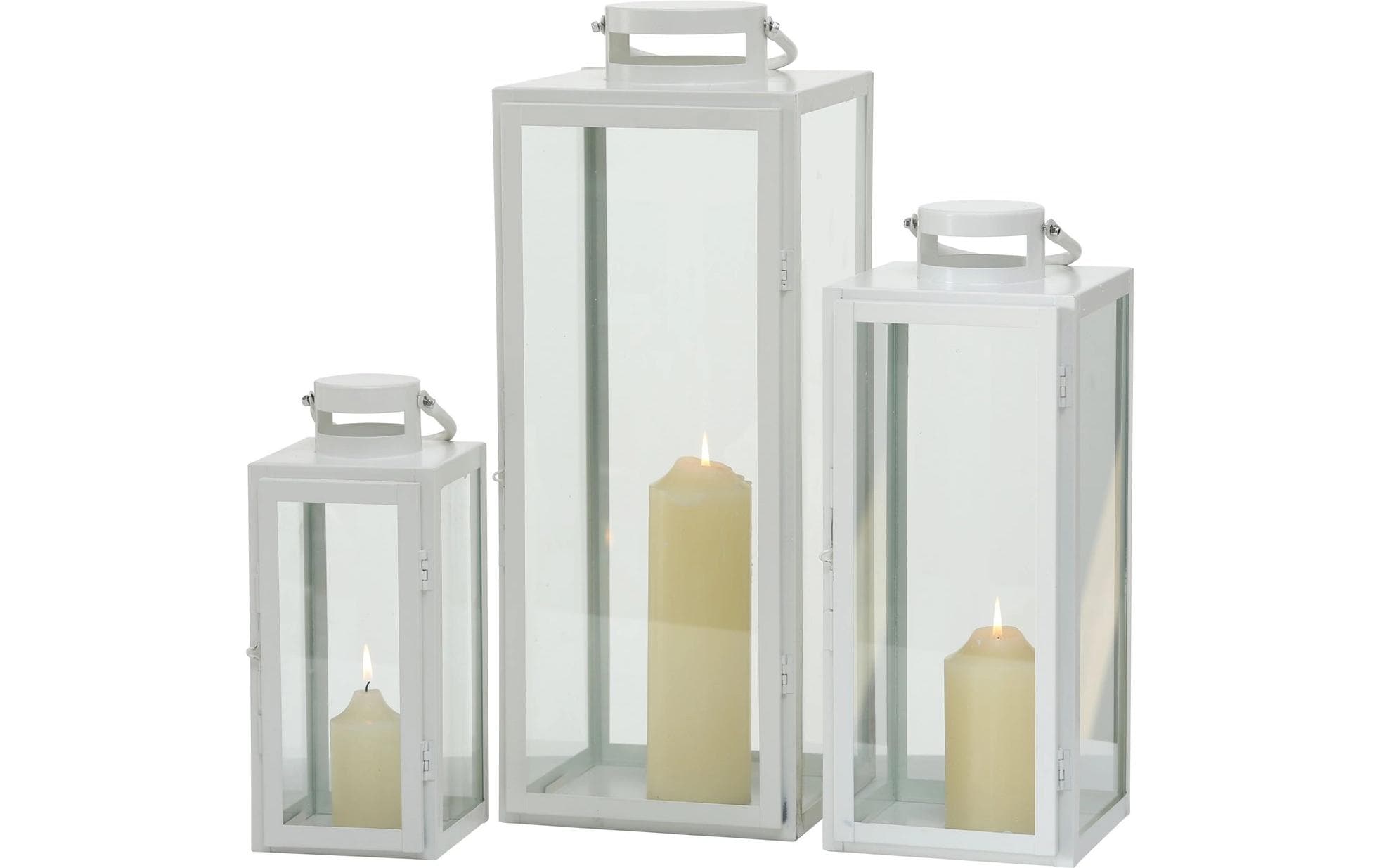 Boltze Laterne Arana 3-teilig, Transparent/Weiss