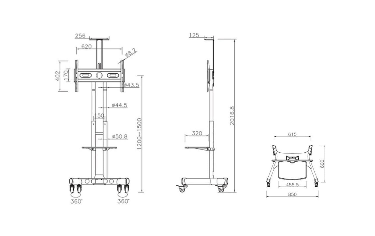 Audioraq TV-Trolley ECO+ Schwarz Audioraq TV-Trolley ECO+ Schwarz