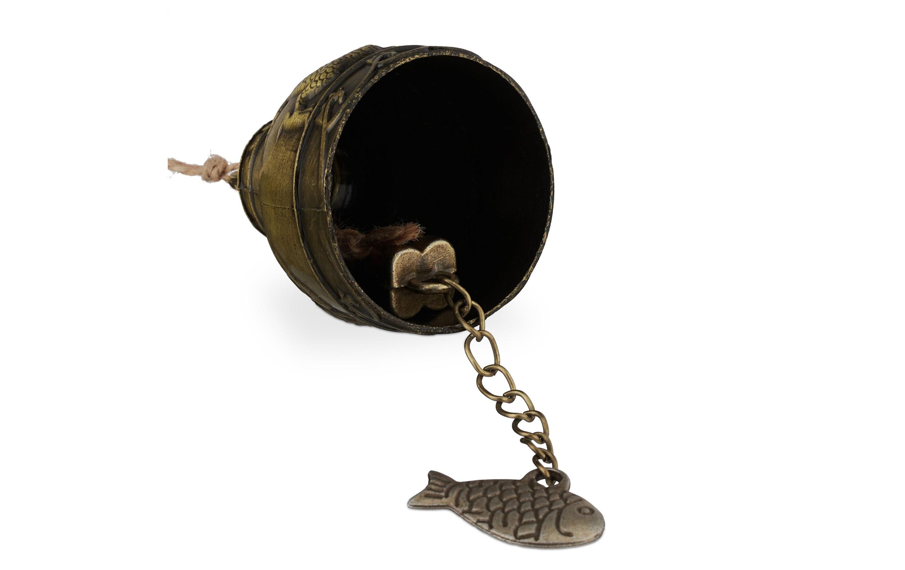 relaxdays Windspiel Feng-Shui 4 Stück, Gold