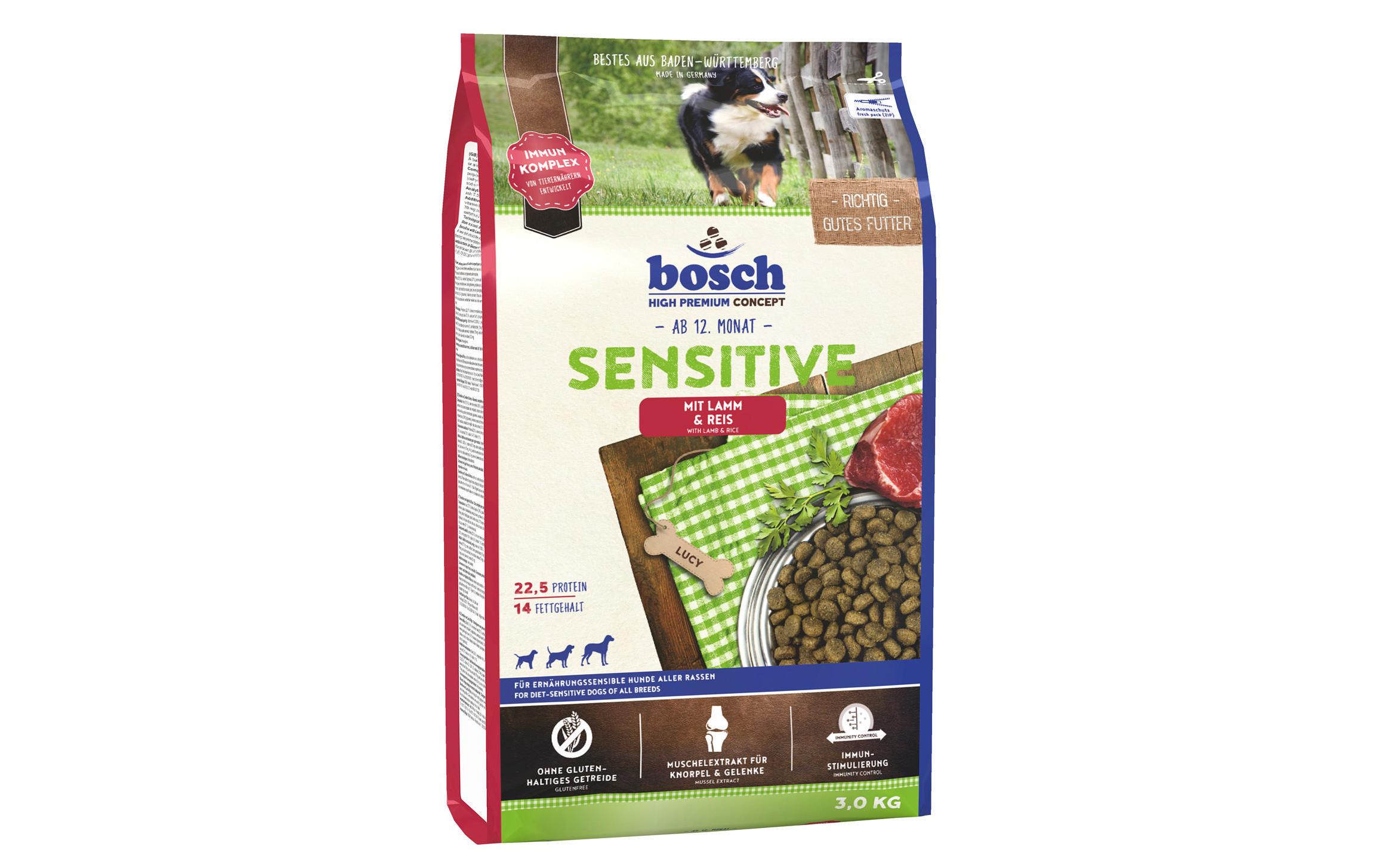 Bosch Tiernahrung Trockenfutter Sensitive Lamm & Reis, 3 kg