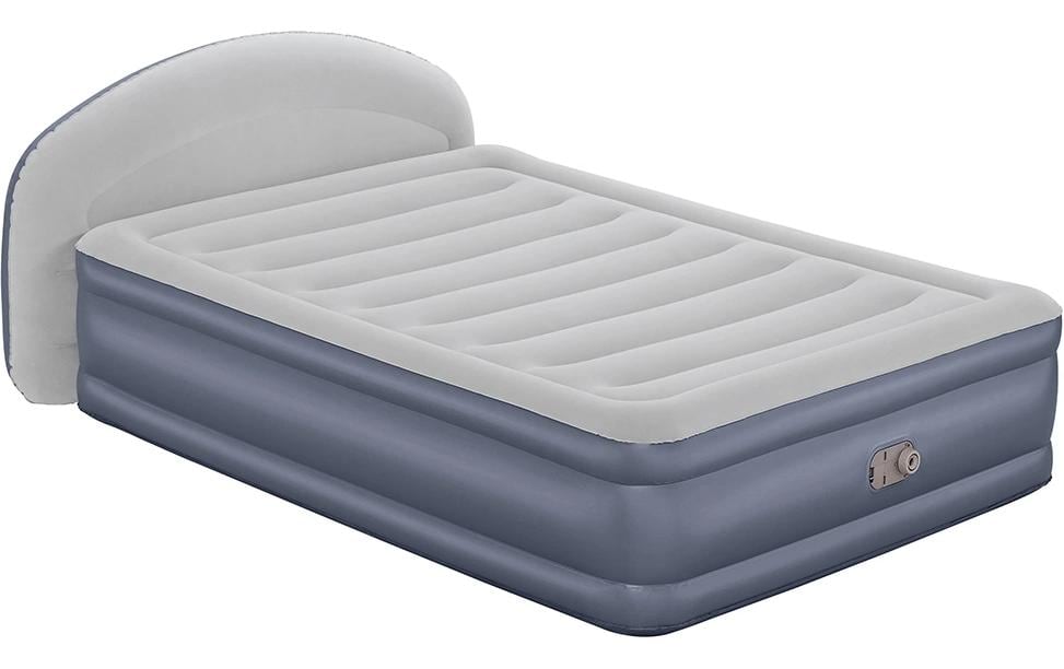 Bestway Luftbett Tritech Loungelux Headboard Blau/Grau, 229 x 152 cm