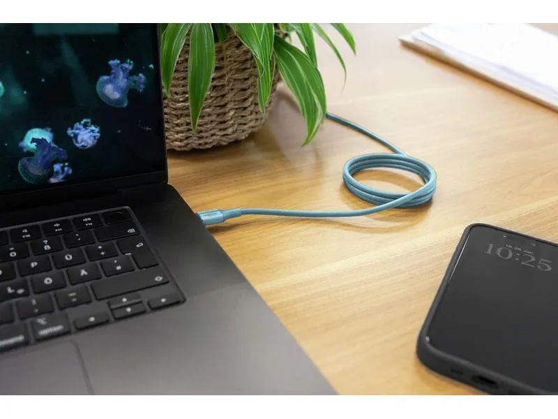 Ansmann Magnetisches Silikonkabel USB-C auf USB-C, 120 cm blau Ansmann Magnetisches Silikonkabel USB-C auf USB-C, 120 cm blau