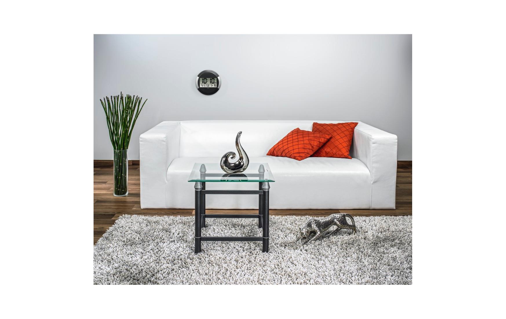 Hama Wanduhr Ischia Ø 24.5 cm, Schwarz/Silber