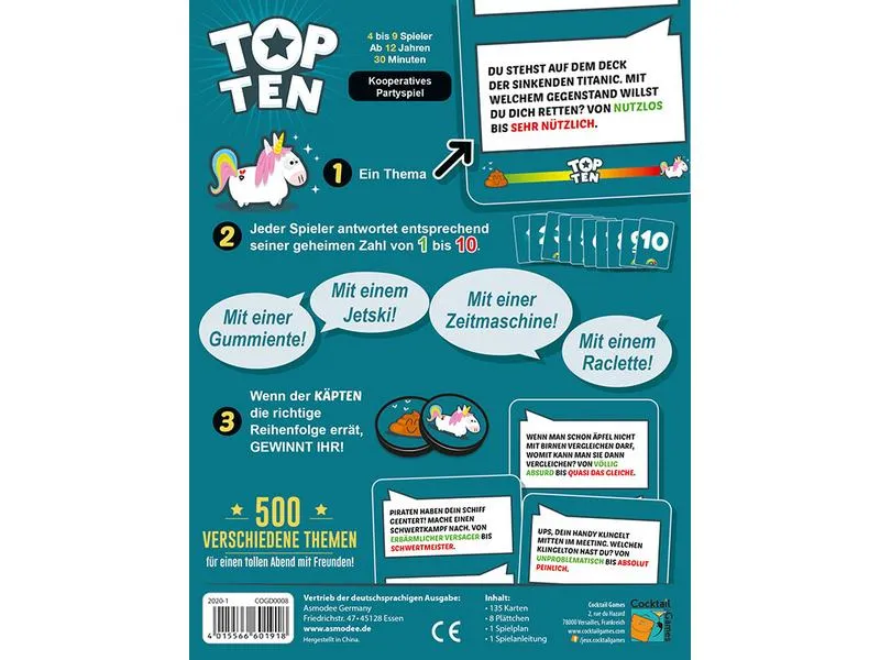 Asmodée Partyspiel Top Ten -DE-
