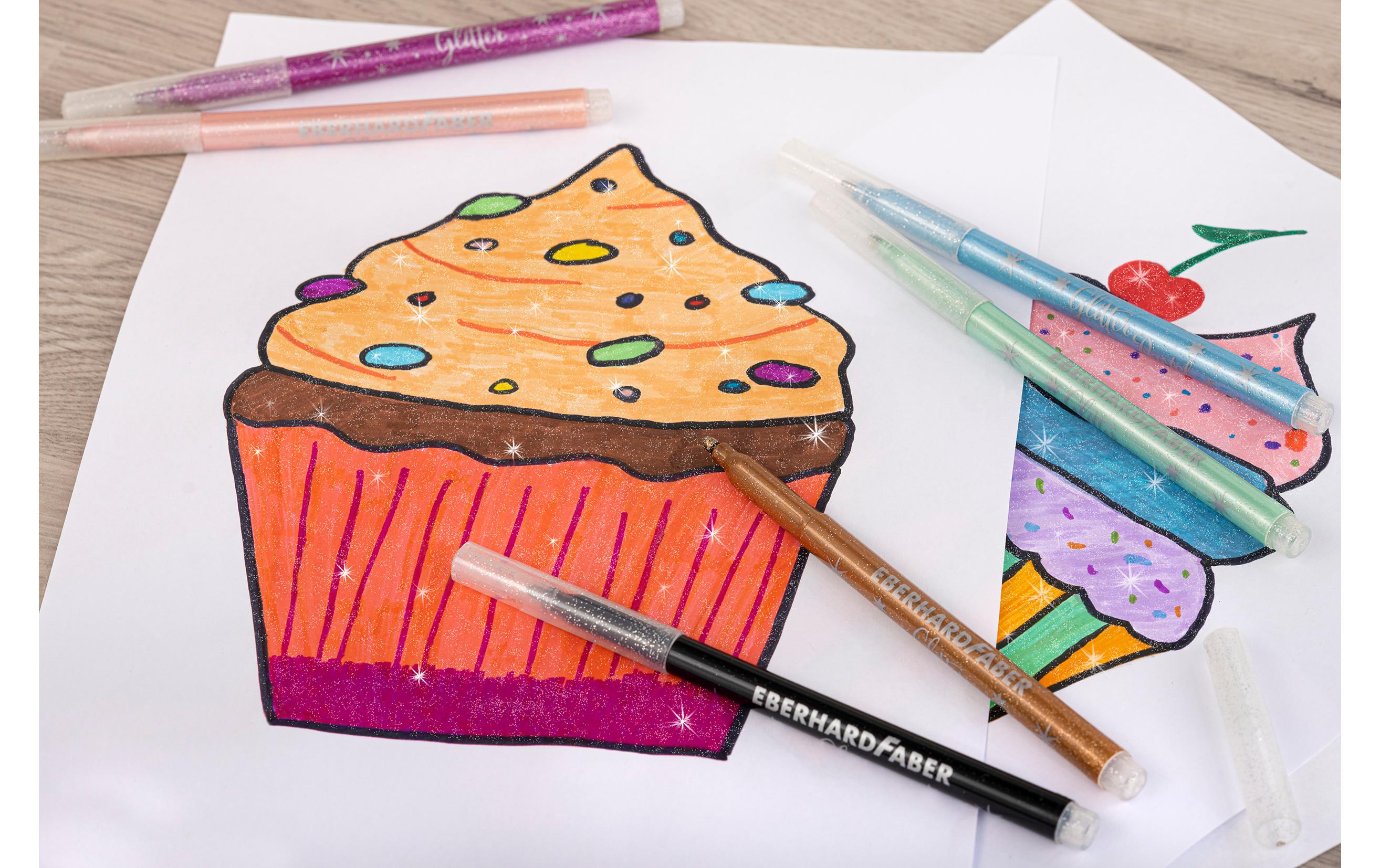 Eberhard Faber Filzstift Glitter 16 Stück, Mehrfarbig