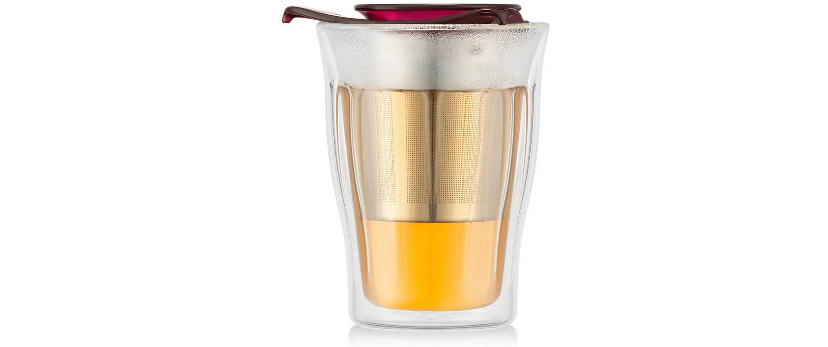 Bodum Copenhagen Set Doppelwandiges Glas 350 ml, Cranberry