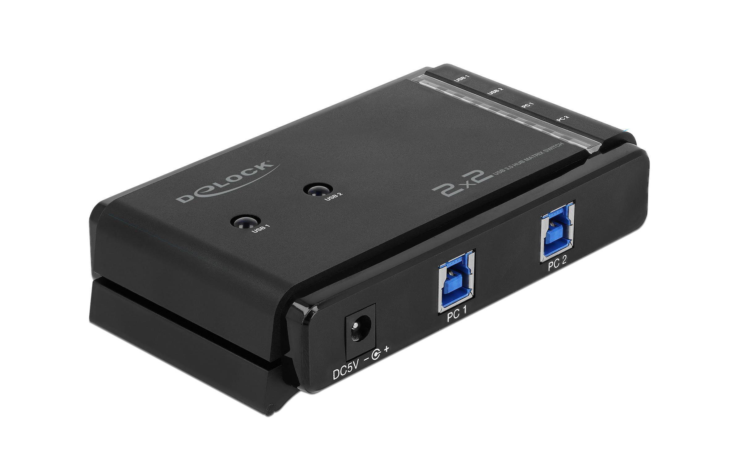 Delock USB-Switch USB3.0, 2 Port 2x2Matrix Umschalttasten Delock USB-Switch USB3.0, 2 Port 2x2Matrix Umschalttasten