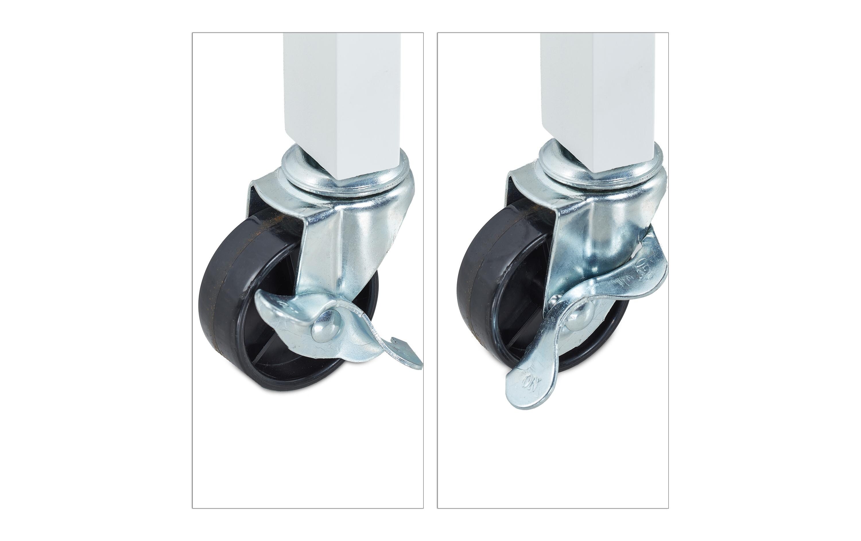 relaxdays Küchenwagen 86 x 88.5 x 41 cm, Braun / Weiss