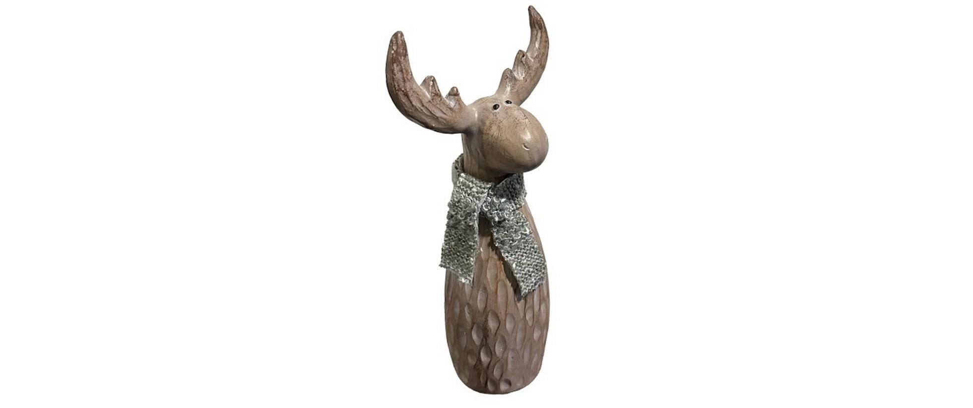 Dameco Weihnachtsfigur Elch mit Schal 26 cm, Braun