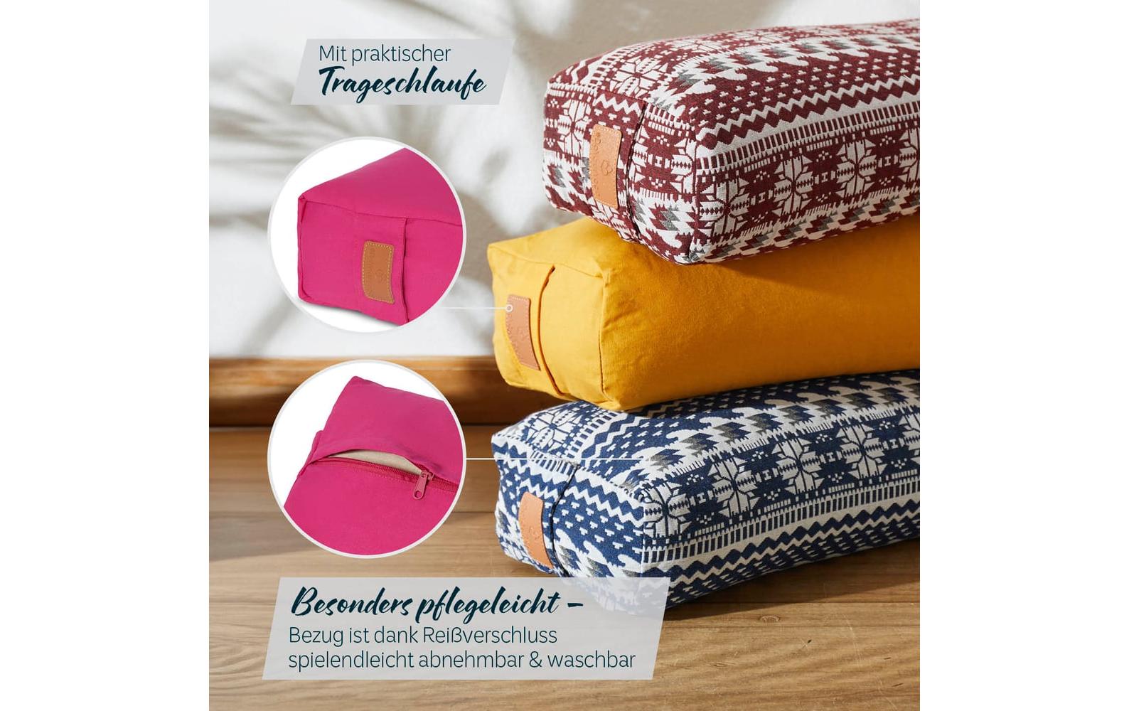 DoYourYoga Yoga-Bolster Paravati Bio-Dinkelspelz, Pink