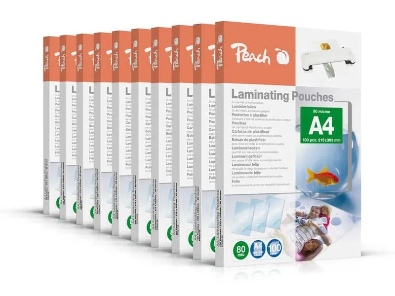 Peach Laminierfolie A4, 80 µm, 1000 Stück, Keine Peach Laminierfolie A4, 80 µm, 1000 Stück, Keine