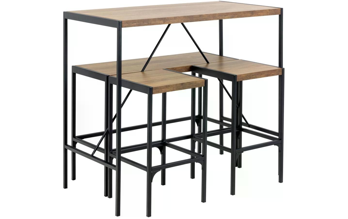 AC Design Bartisch Bahamas 4-er Set, Braun/Schwarz